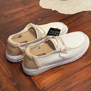 Hey Dude Wendy Chambray White Sand -  NWT